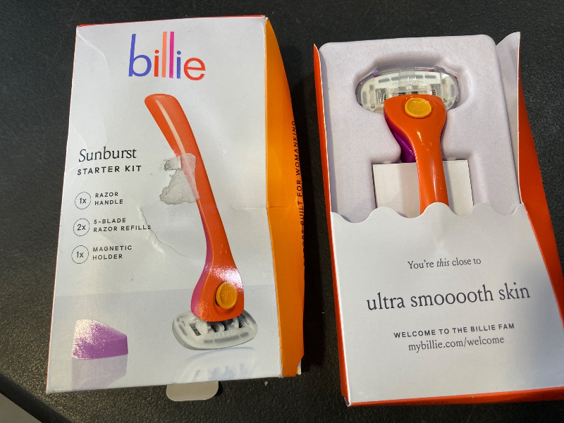 Photo 1 of Billie Razors for Women Shave Kit – Women’s Razor + 2 x 5-Blade Razor Refills + Magnetic Holder – Sunburst