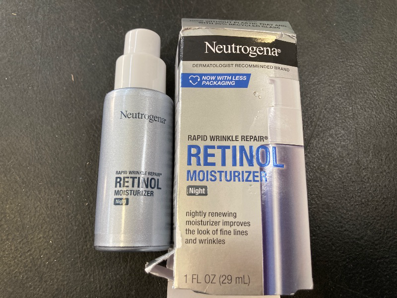 Photo 1 of Neutrogena Retinol Face Moisturizer Cream, Rapid Wrinkle Repair, Anti-Wrinkle Night Moisturizer Cream, Anti-Wrinkle Face & Neck Cream Moisturizer with Hyaluronic Acid & Retinol, Paraben-Free, 1 fl. oz