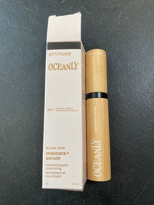 Photo 1 of ATTITUDE Oceanly Serum Infused Mascara, EWG Verified, Eye Lash Serum, Length + Volume, Vegan Beauty and Makeup, Black, 0.24 Oz