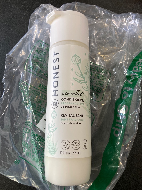 Photo 1 of The Honest Company Silicone-Free Conditioner | Gentle for Baby | Naturally Derived, Tear-free, Hypoallergenic | Fragrance Free Sensitive, 10 fl oz