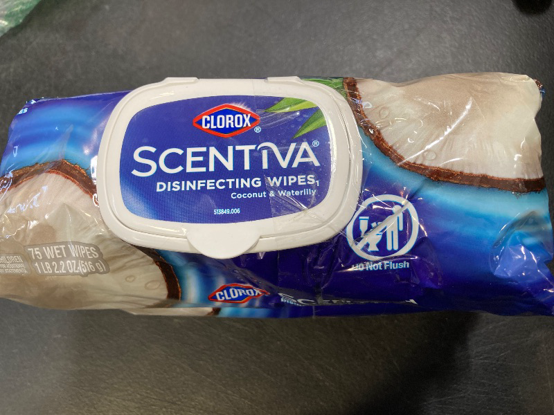 Photo 1 of Clorox Scentiva Cleaning Wipes, Bleach Free Cleaning Wipes that Kill Bacteria, Pacific Breeze & Coconut Scent, 75 Count (Pack of 3)