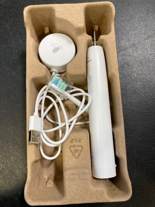 Photo 1 of Philips Sonicare 4100 Rechargeable Electric Toothbrush, with Pressure Sensor, 2 Intensity Settings, SmarTimer and QuadPacer, 14-Day Battery Life, White, Model HX3681/23