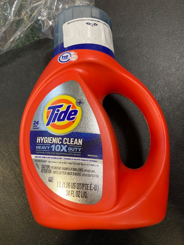 Photo 1 of Tide Liquid Laundry Detergent, Hygienic Clean Heavy Duty, Original Scent, 24 Loads, 34 fl oz