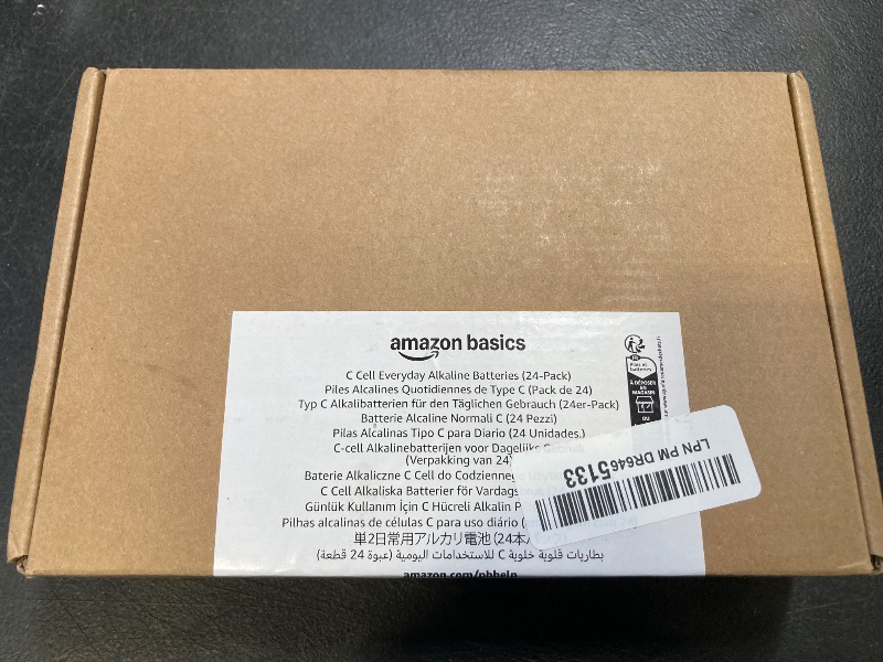 Photo 1 of Amazon Basics 24-Pack C Cell Alkaline All-Purpose Batteries, 1.5 Volt, 5-Year Shelf Life