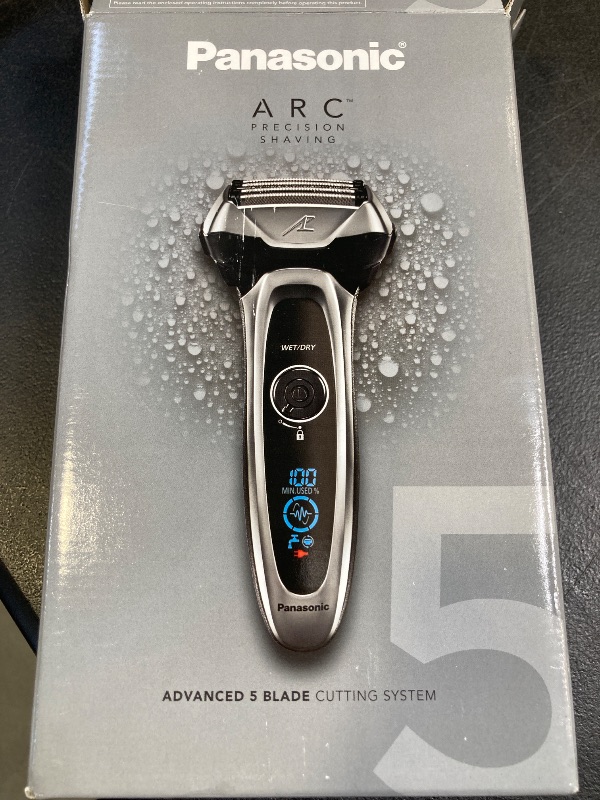 Photo 1 of Panasonic ARC5 Electric Razor for Men with Pop-Up Trimmer, Wet/Dry 5-Blade Electric Shaver with Intelligent Shave Sensor and Multi-Flex Pivoting Head – ES-LV65-S (Silver)