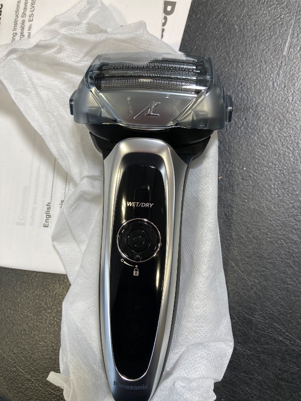 Photo 1 of Panasonic ARC5 Electric Razor for Men with Pop-Up Trimmer, Wet/Dry 5-Blade Electric Shaver with Intelligent Shave Sensor and Multi-Flex Pivoting Head – ES-LV65-S (Silver)