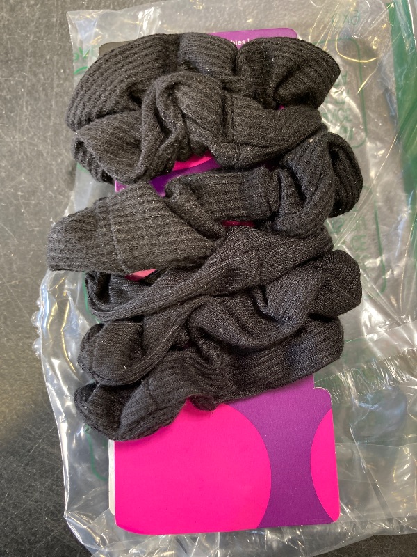 Photo 1 of Goody Ouchless Jersey Scrunchies - 8 Ct, Black, Damage-Free, Dentless & Secure Hold Hair Ties, Gentle Hair Accessories for Women & Men, All Day Comfort, All Hair Types