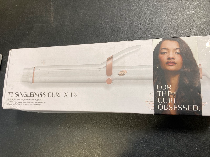 Photo 1 of T3 SinglePass Curl X Extra-Long Barrel Curling Iron with 9 Heat Settings and Ceramic Barrel for Fast Styling and Lasting Results on All Hair Types