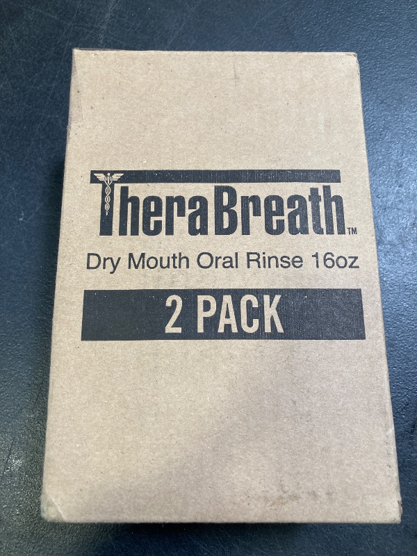 Photo 1 of TheraBreath Dry Mouth Oral Rinse, Tingling Mint, Dentist Formulated, 16 Fl Oz (2-Pack)