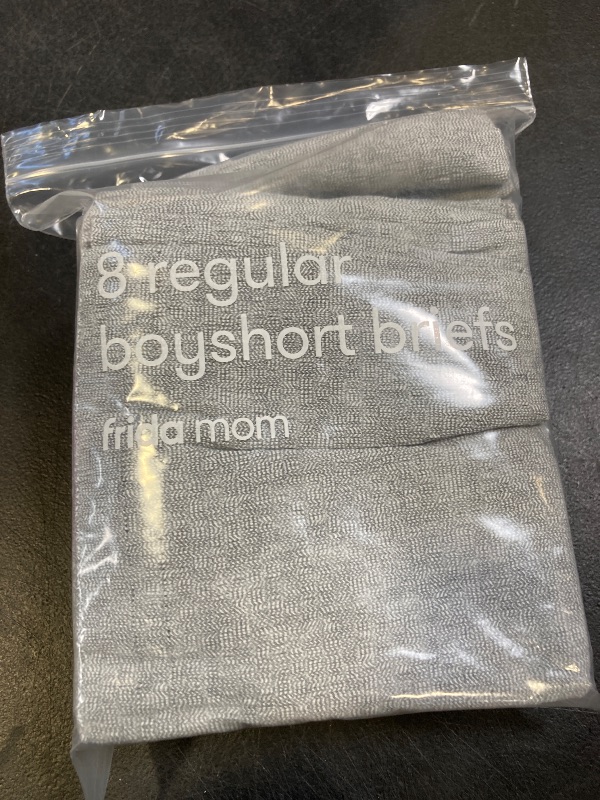 Photo 1 of Frida Mom Women's Postpartum Underwear, Disposable Boyshort Underwear, Seamless with Stretchy Support, Postpartum Essentials, Size Regular (Waist 28"-42" Stretched), 8 Count, Grey