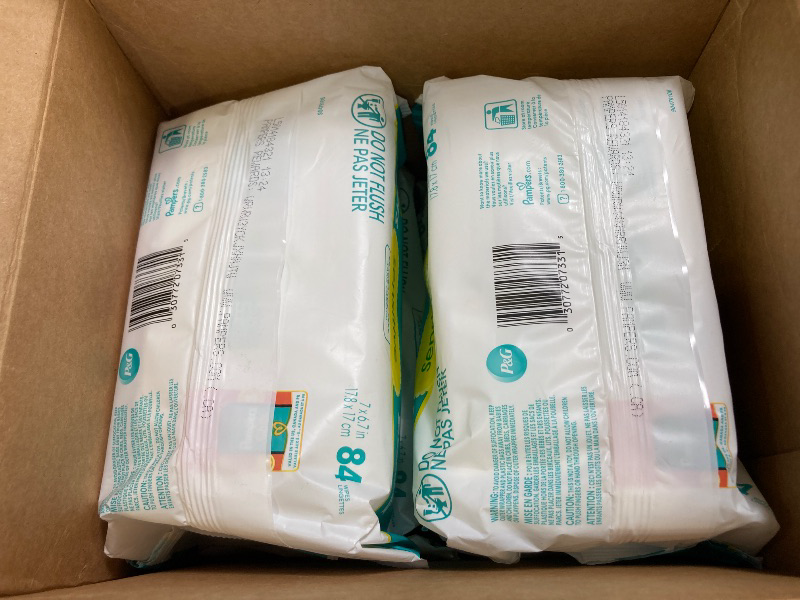 Photo 1 of Pampers Baby Wipes Sensitive, Water Based Baby Wipes, Hypoallergenic and Unscented Baby Wipes, 504 Wipes Total (6 Flip-Top Packs)