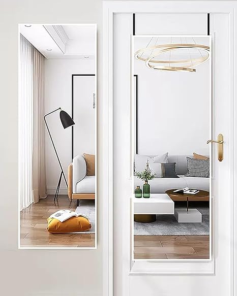 Photo 1 of 48"x 14" Door Mirror, Full Length Wall Mounted, Over The Door Mirror, Full Body, Hanging Rectangle-White
