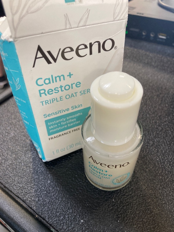 Photo 1 of Aveeno Calm + Restore Triple Oat Hydrating Face Serum for Sensitive Skin, Gentle, Lightweight Facial Serum Instantly Smooths Skin, Fast-Absorbing, Hypoallergenic & Fragrance-Free, 1 fl. oz