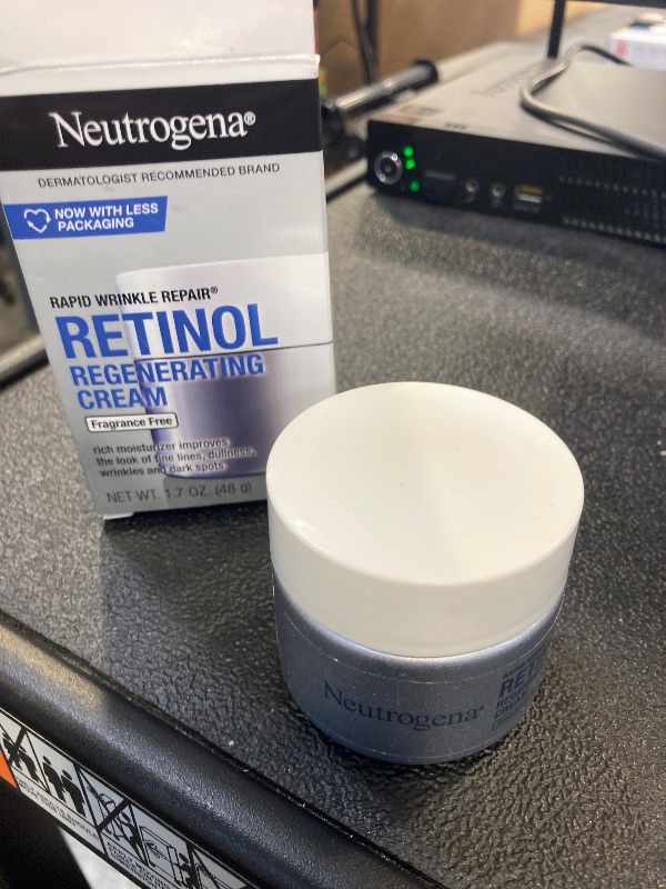 Photo 1 of Neutrogena Retinol Face Moisturizer, Rapid Wrinkle Repair, Fragrance Free, Daily Anti-Aging Face Cream with Retinol & Hyaluronic Acid to Fight Fine Lines, Wrinkles, & Dark Spots, 1.7 oz