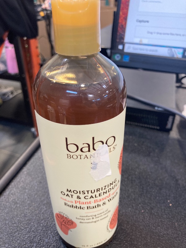 Photo 1 of Babo Botanicals Moisturizing Plant-Based 2-in-1 Bubble Bath & Wash - with Organic Calendula & Natural Oat Milk - For Babies, Kids & Adults with Sensitive Skin - Hypoallergenic & Vegan - 15 oz