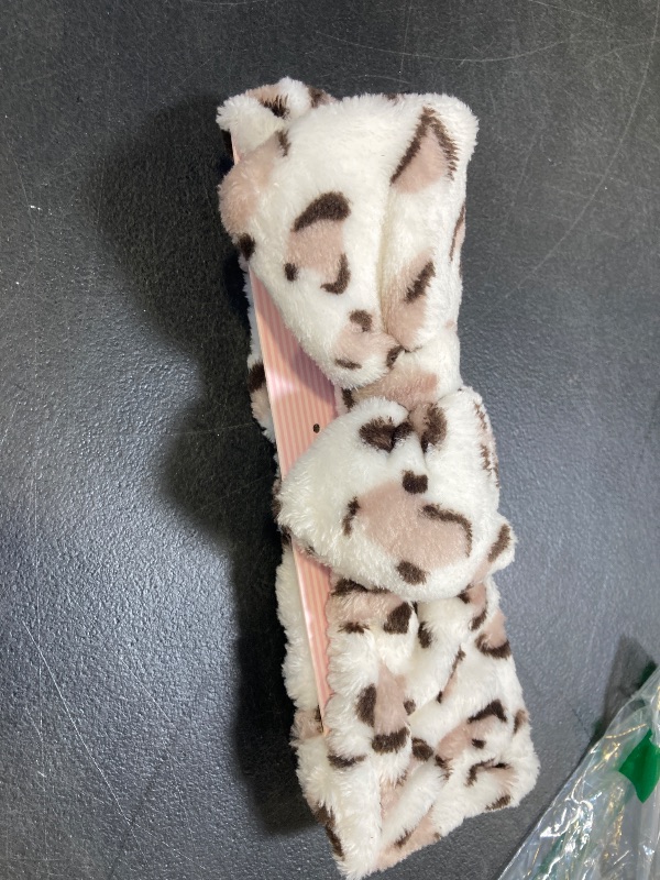 Photo 1 of The Vintage Cosmetic Company | Peggy Make-up Headband | For Shower, Facials, Hairdressing, Spa | Made w/Soft Polyester Fabric & Elastic Band | One Size Fits All | Leopard Print