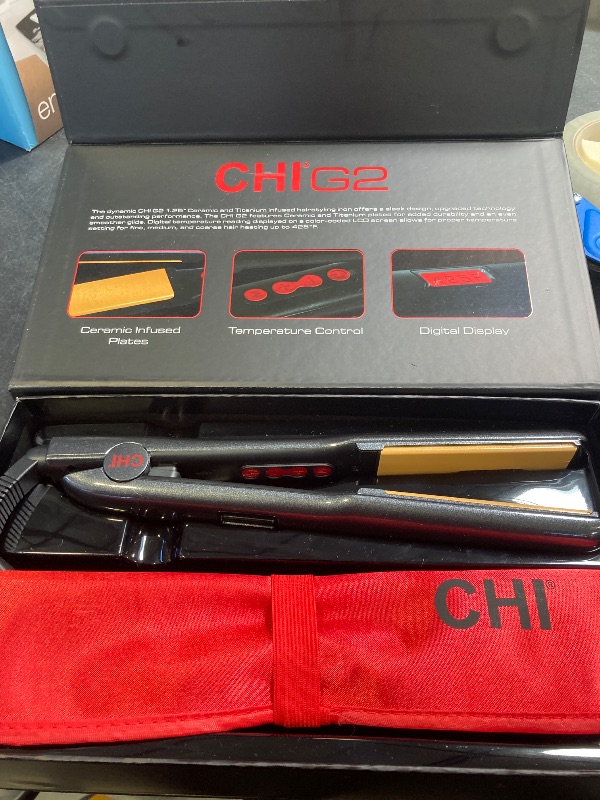 Photo 1 of CHI G2 Flat Iron, Hair Straightener For A Smooth Finish, Ceramic Heater For 40 Second Heat Up, Durable Design, 1.25" Iron