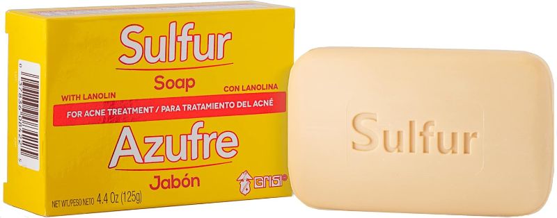 Photo 1 of Biosulfur Grisi Sulfur Soap, Acne Treatment, Cleaner Bar Soap, Helps you Reduce Oil Excess and Acne Pimples, Keeps Pores Cleaner, Sulfur 10%, 2-Pack of 4.4 Oz, Bar Soaps, yellow