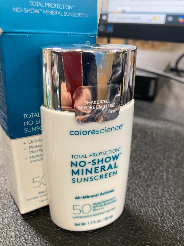 Photo 1 of Colorescience Total Protection No-Show Mineral Sunscreen SPF 50, 1.7oz, 100% Invisible all-mineral sunscreen for all skin tones & types