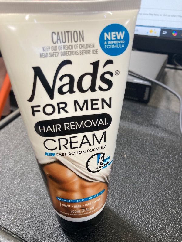 Photo 1 of Nad's For Men Hair Removal Cream, Painless Hair Removal For Men, Soothing Depilatory Cream For Unwanted Coarse Male Body Hair, 6.8 Fl Oz