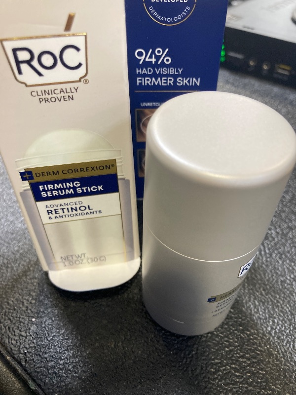 Photo 1 of RoC Derm Correxion Advanced Retinol Firming Serum Stick with Antioxidants to Visibly Tighten and Firm Wrinkles and Laugh Lines, 1.0 oz with Retinol Eye Cream Packette