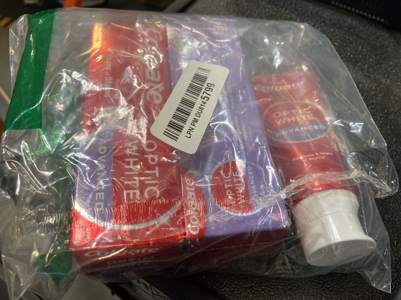 Photo 1 of Colgate Optic White Advanced Hydrogen Peroxide Toothpaste, Teeth Whitening Toothpaste Pack, Enamel-Safe Formula, Helps Remove Tea, Coffee, and Wine Stains, Sparkling White, 3 Pack, 3.2 oz