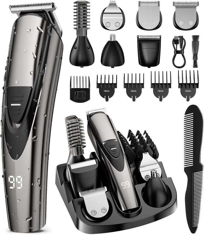 Photo 1 of Beard Trimmer for Men SHPAVVER,17-Pc Set Rechargeable Hair Clippers Kit with Safety Lock,Mens Grooming Kit for Hair Beard Body & Nose,Gifts for Men