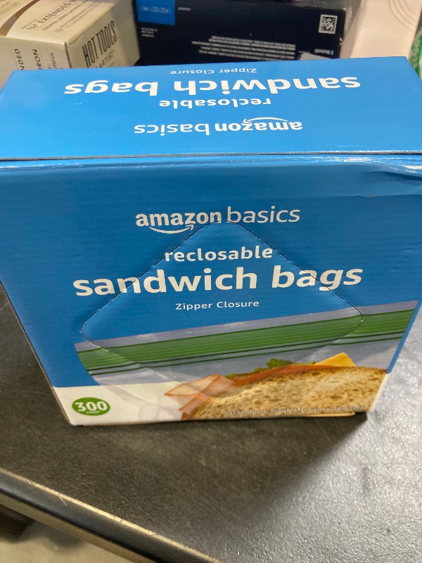 Photo 1 of Amazon Basics Sandwich Storage Bags, 300 Count (Previously Solimo)