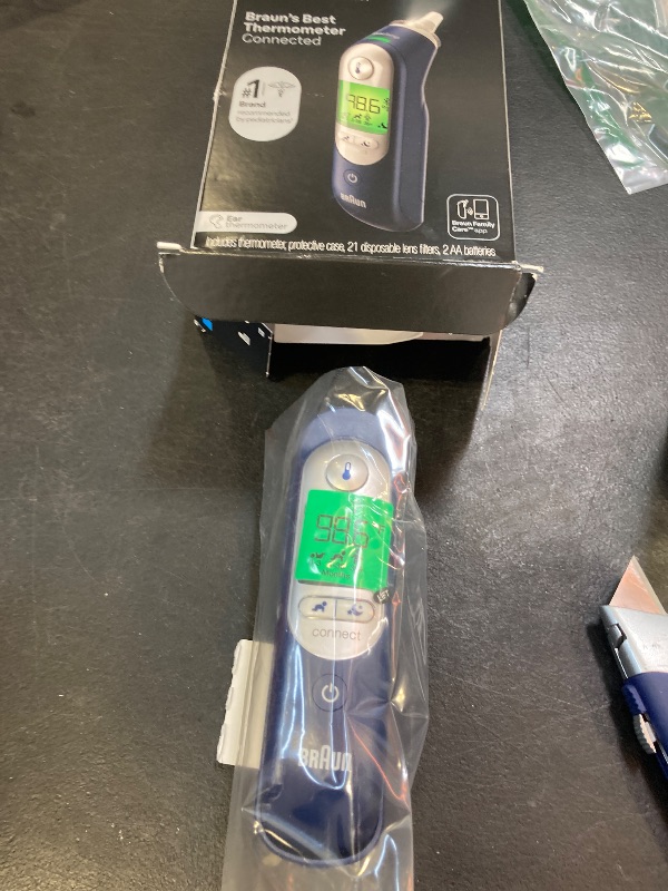 Photo 1 of Braun ThermoScan 7+ Connect Digital Ear Thermometer - Family Care App Compatible, Age Precision Technology, Color-Coded Display, No. 1 Brand Recommended by Pediatricians, FSA and HSA Eligible
