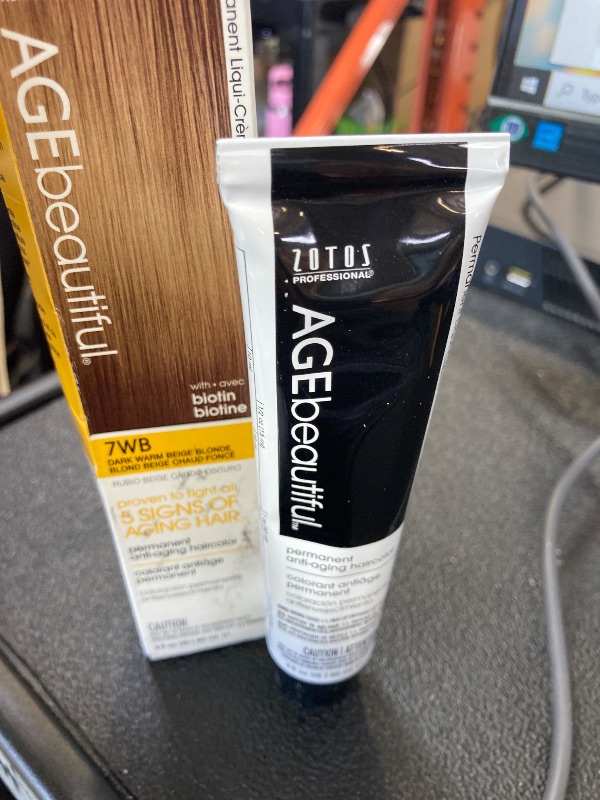 Photo 1 of AGE beautiful Permanent Hair Color Dye Liqui Creme | 100% Gray Coverage | Anti-Aging Haircolor | Biotin for Thicker, Fuller Hair | Professional Salon Coloring | 7WB Dark Warm Beige Blonde