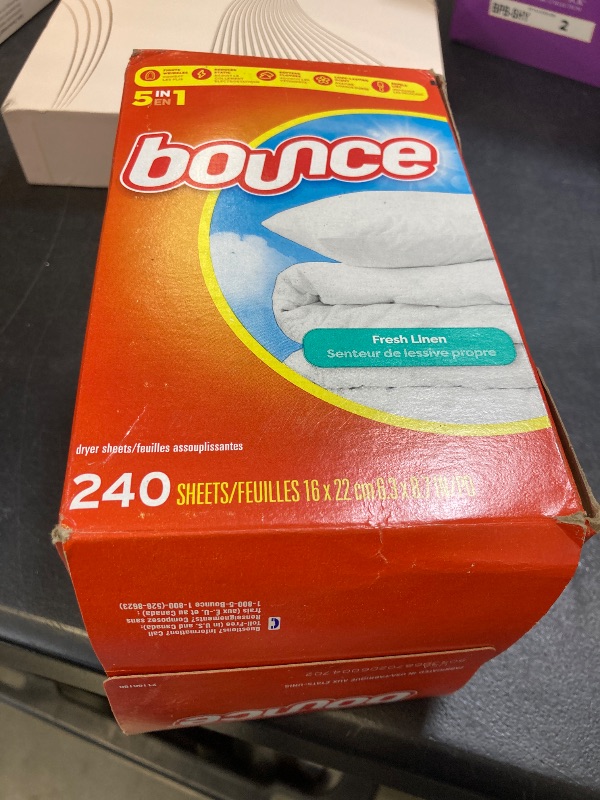 Photo 1 of Bounce Dryer Sheets Laundry Fabric Softener, Fresh Linen Scent, 240 Count