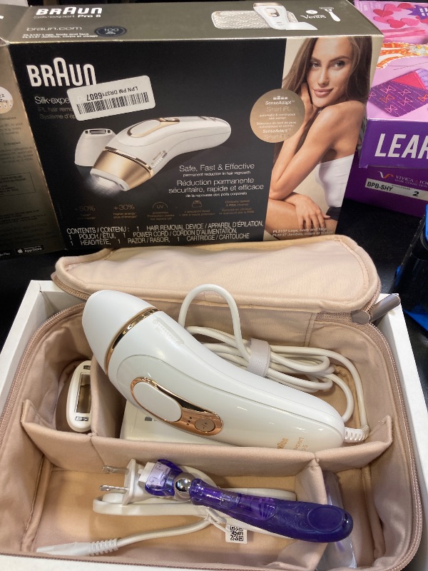 Photo 1 of Braun IPL at Home Laser Hair Removal for Women and Men, Silk Expert Pro 5 PL5137 with Venus Swirl Razor, Long-Lasting Reduction in Hair Regrowth for Body & Face, Corded, PL5137