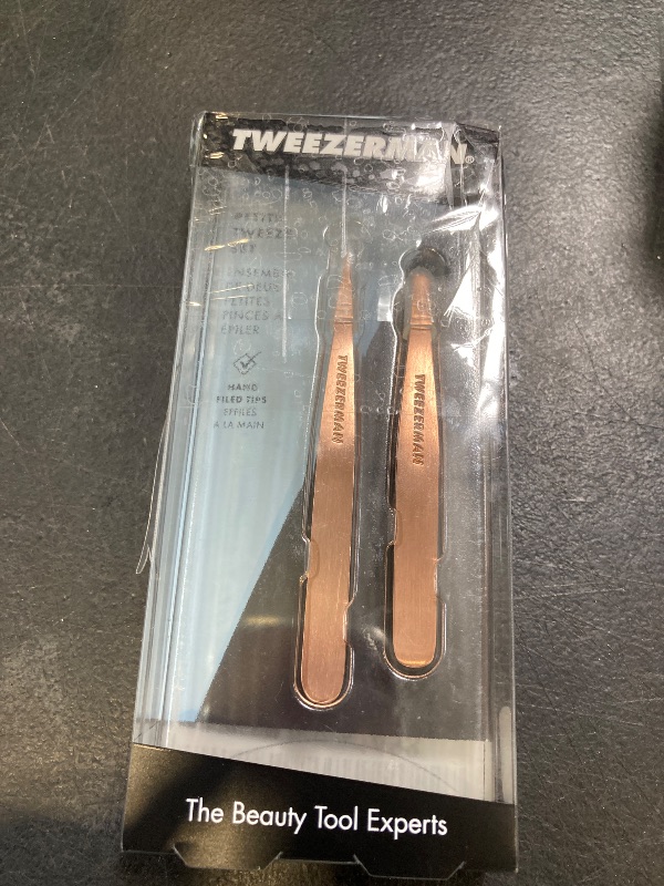 Photo 1 of Tweezerman Professional Travel Set for Eyebrows Shade Rose Gold