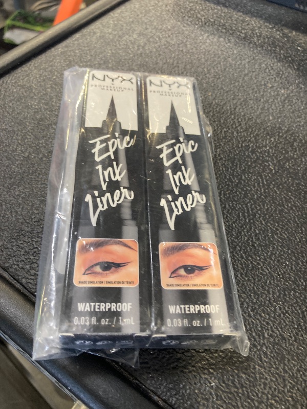 Photo 1 of NYX PROFESSIONAL MAKEUP Epic Ink Liner, Waterproof Liquid Eyeliner - Black (Pack Of 2), Vegan Formula