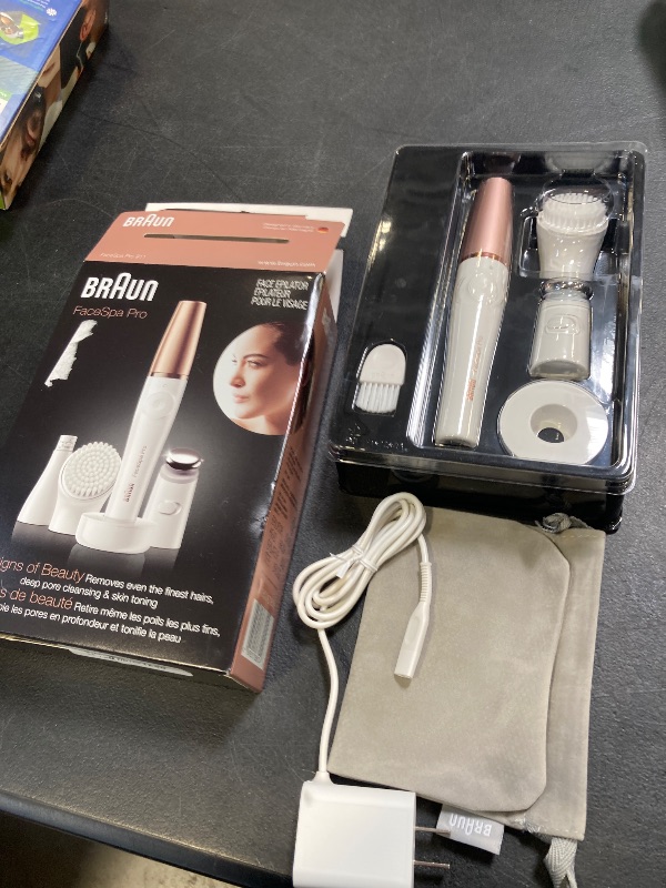Photo 1 of Braun Face Epilator Facespa Pro 911, Facial Hair Removal for Women, Hair Removal Device, 3-in-1 Epilating, Cleansing Brush and Skin Toning with 3 extras