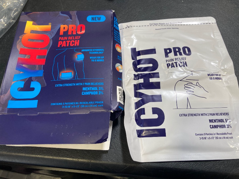 Photo 1 of Icy Hot Pro No-Mess Pain Relief Patches with Menthol & Camphor & Advanced Hydrogel Technology, 5 Ct.