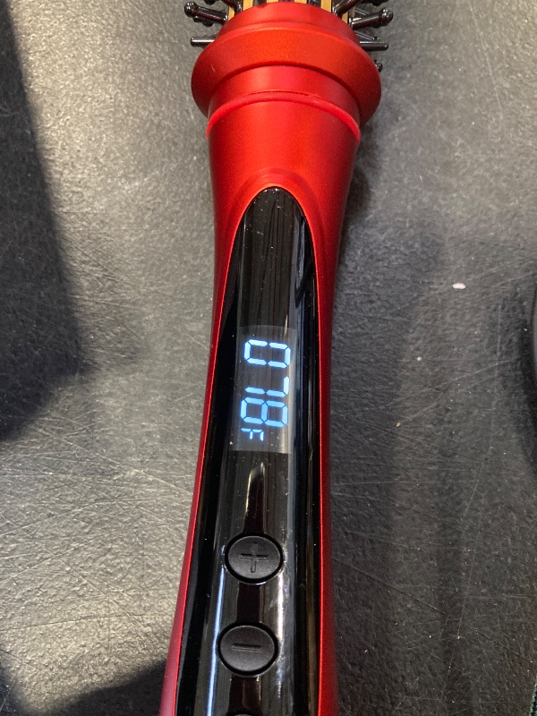 Photo 1 of CHI Tourmaline Ceramic Series Heated Round Brush, Reduces Frizz & Adds Shine To Hair, Adjustable Temperature & Automatic Shut-Off, 1.25" Barrel, Ruby Red