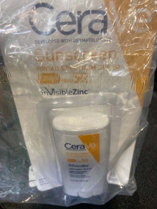 Photo 1 of CeraVe Mineral Sunscreen Stick SPF 50, Broad Spectrum SPF + Hyaluronic Acid + Ceramides, Titanium Dioxide & Zinc Oxide, 100% Mineral Face Sunscreen Stick, Fragrance Free & Oil Free