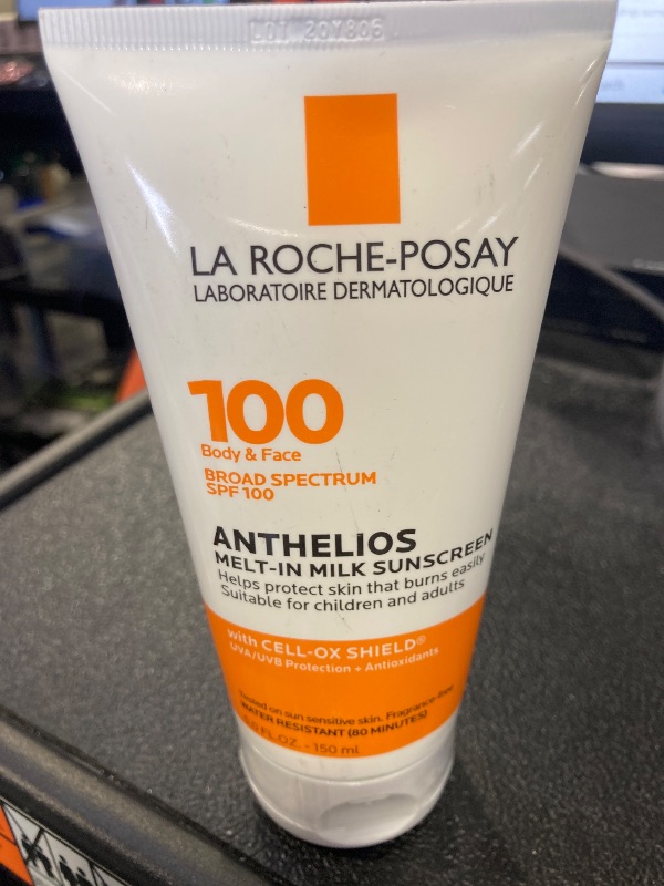 Photo 1 of La Roche-Posay Anthelios Melt-In Milk Sunscreen SPF 100, Sunscreen For Body & Face, Broad Spectrum SPF + Antioxidants, Oil Free, For Sun Sensitive Skin, Oxybenzone Free