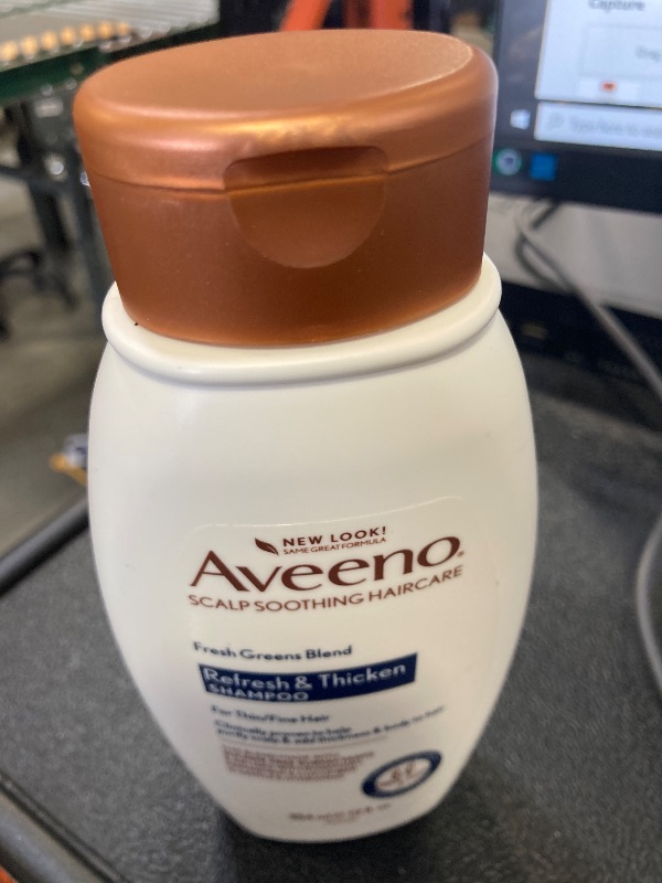 Photo 1 of Aveeno Fresh Greens Blend Natural Volumizing Shampoo, Cucumber, Rosemary, for Fine Hair, 12 fl oz
