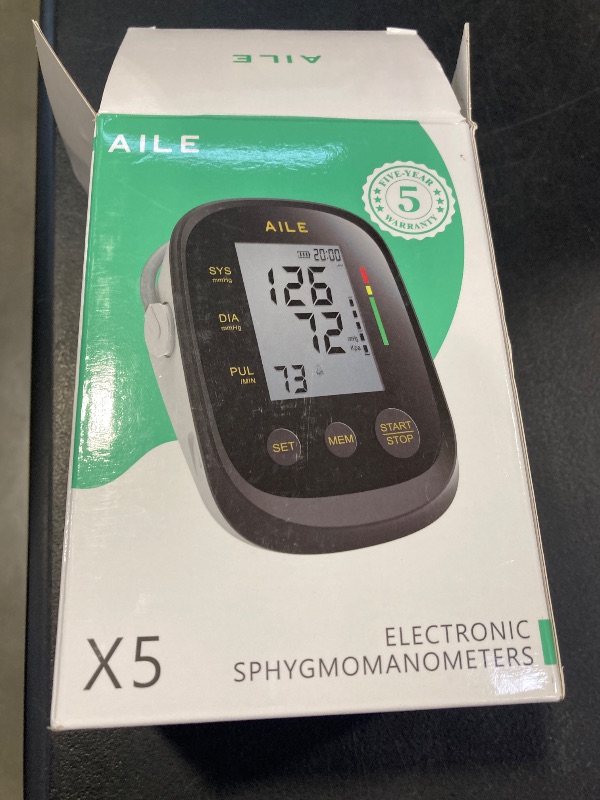 Photo 1 of Blood Pressure Monitor, AILE Blood Pressure Machine Upper Arm Large Cuff (8.7"-16.5" Adjustable), Automatic high Blood Pressure Cuff for Home use (Black)