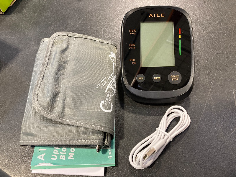 Photo 1 of Blood Pressure Monitor, AILE Blood Pressure Machine Upper Arm Large Cuff (8.7"-16.5" Adjustable), Automatic high Blood Pressure Cuff for Home use (Black)