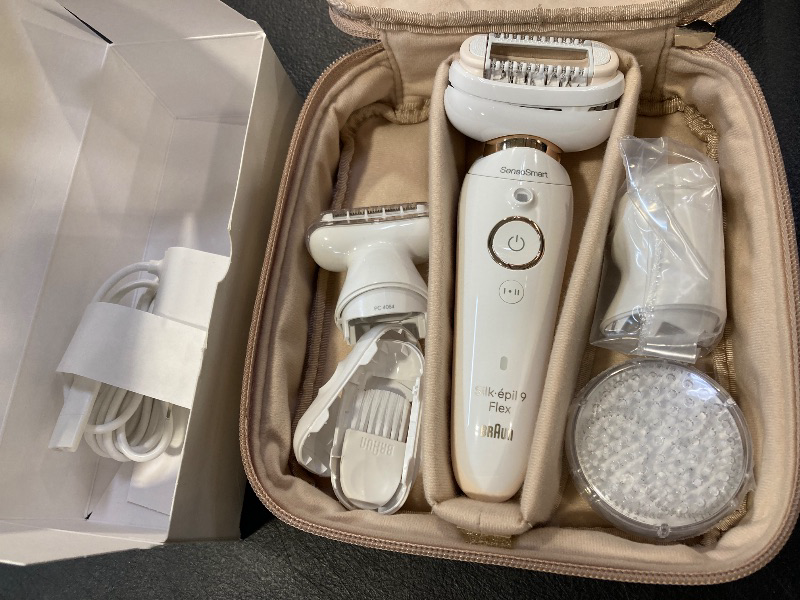 Photo 1 of Braun Epilator Silk-épil 9 9-030 with Flexible Head, Facial Hair Removal for Women and Men, Hair Removal Device, Shaver & Trimmer, Cordless, Rechargeable, Wet & Dry, Beauty Kit with Body Massage Pad