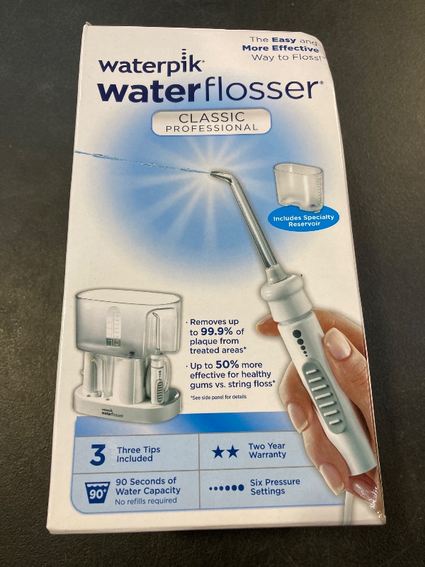 Photo 1 of Waterpik Classic Professional Water Flosser, Electric Power With 6 Settings, 3 Flossing Tips, ADA Accepted, White WP-72