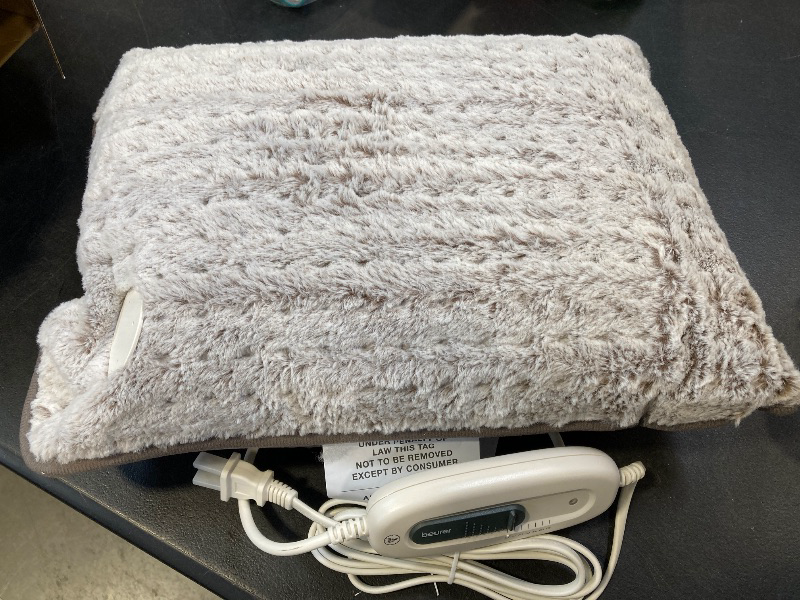 Photo 1 of Beurer UHP48N Lux Heated Body Pillow, Lumbar Support Pillow for Back Pain Relief, Microplush Heated Pillow with 6 Temperature Settings and Auto Shut-Off, Back Pillow for Sore Muscles, Grey
