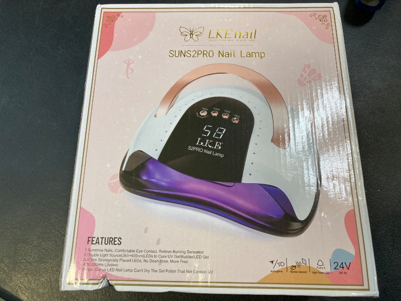 Photo 1 of 268W UV LED Nail Lamp, LKE Nail Dryer for Gel Polish, 4 Timers UV Nail Lamp Professional Nail Light, 57Pcs Lamp Beads and Automatic Sensor(White)
