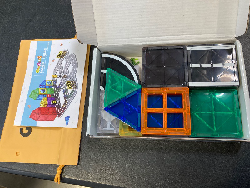 Photo 1 of Magnetic Tiles - Road Set, Magnetic Building Blocks, Preschool Montessori Toys Gift for 3+ Year Old Boys and Girls, Sensory Travel Toys for Kids Aged 3-5 and 4-8, Ideal for Toddler with Autism
