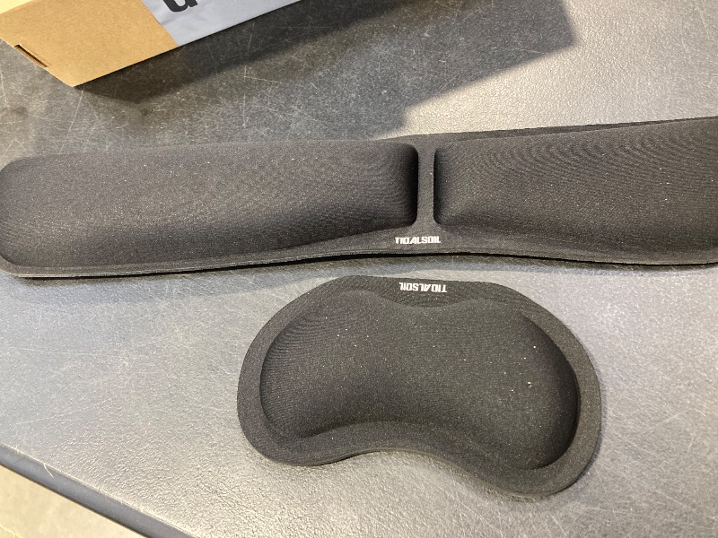 Photo 1 of Wrist Rest for Computer Keyboard and Mouse Pad Set - Ergonomic Premium Memory Foam with Non-Slip Base for Office, Gaming, Computer, Laptop - Pain Relief & Carpal Tunnel Support, Black, 2-Piece
