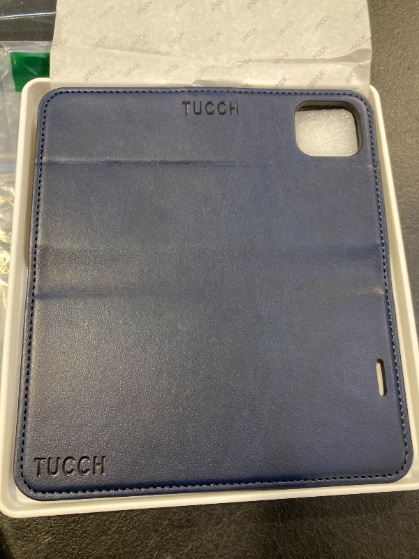 Photo 1 of TUCCH Case Wallet for iPhone 11, PU Leather Flip Folio Case with [Shockproof TPU Inner Shell], RFID Blocking Card Holder Kickstand Phone Cover Compatible with iPhone 11 6.1-inch 2019, Dark Blue