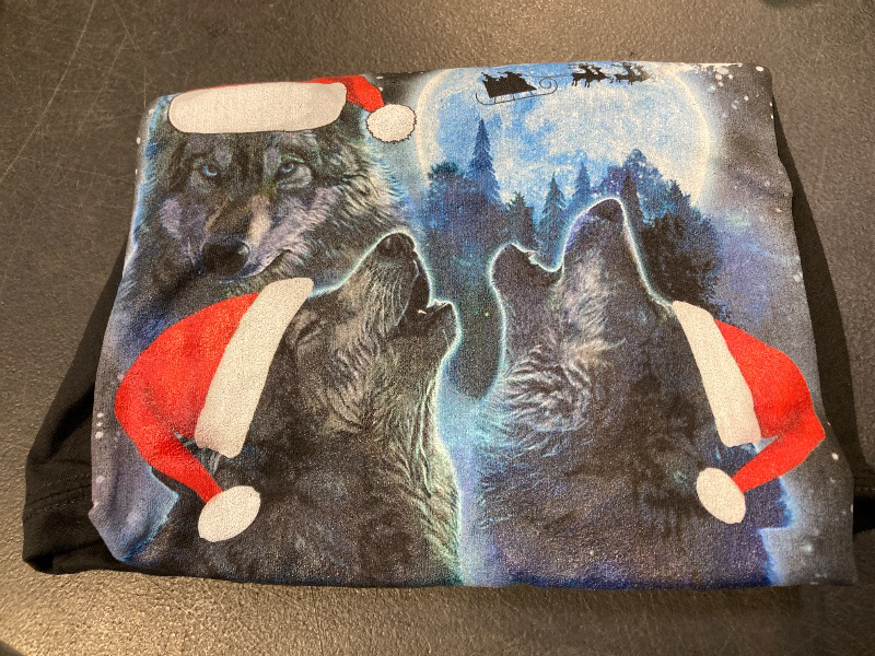 Photo 1 of Three Wolves Howling Under Moon Christmas Santa Wolf Lover T-Shirt - size S